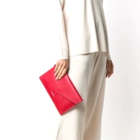 Lancaster Paris Crossbody Envelope Clutch! NWT Navy Smooth Leather handbag! - Picture 10 of 11